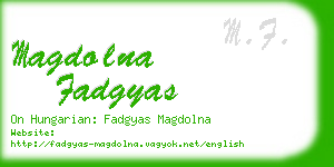 magdolna fadgyas business card